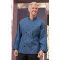 Cotton Chambray Full Sleeve Black Button Chef Coat